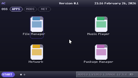 OASIS_OS Modern skin dashboard